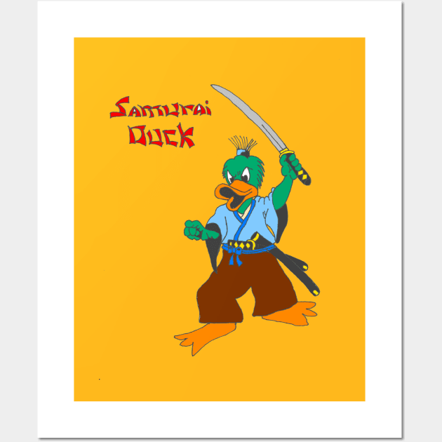 Samurai Duck Wall Art by Loose Tangent Arts